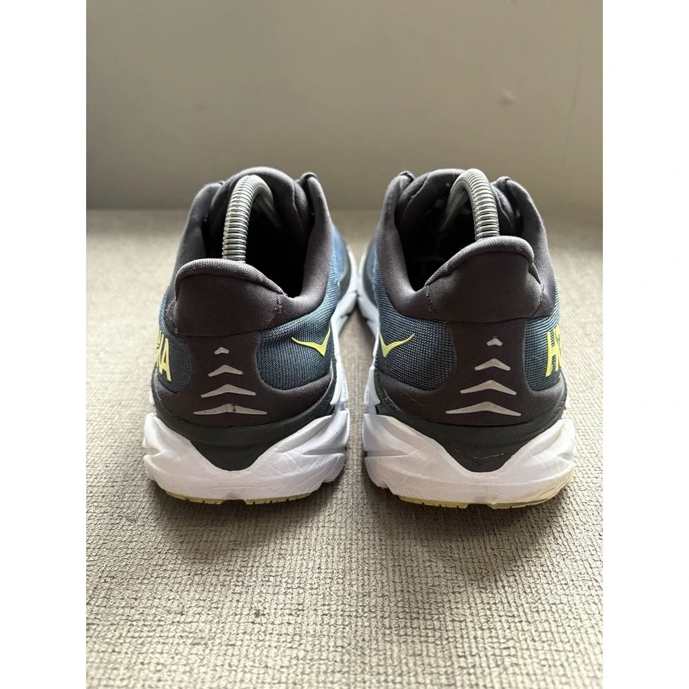 Hoka One One Shoes Mens US 8.5 EE Wide Clifton 8 Blue White Running Sneakers